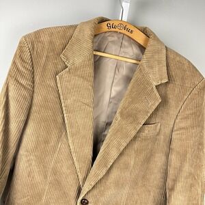 Vintage Circola Moda Mens 39R Corduroy Blazer Sport Coat Jacket Tan Cotton